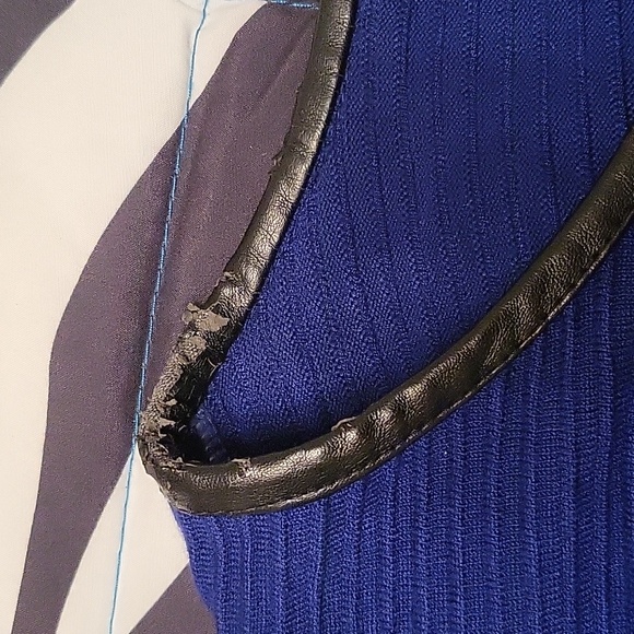 INC royal blue zip up peplum cardigan - Picture 9 of 9